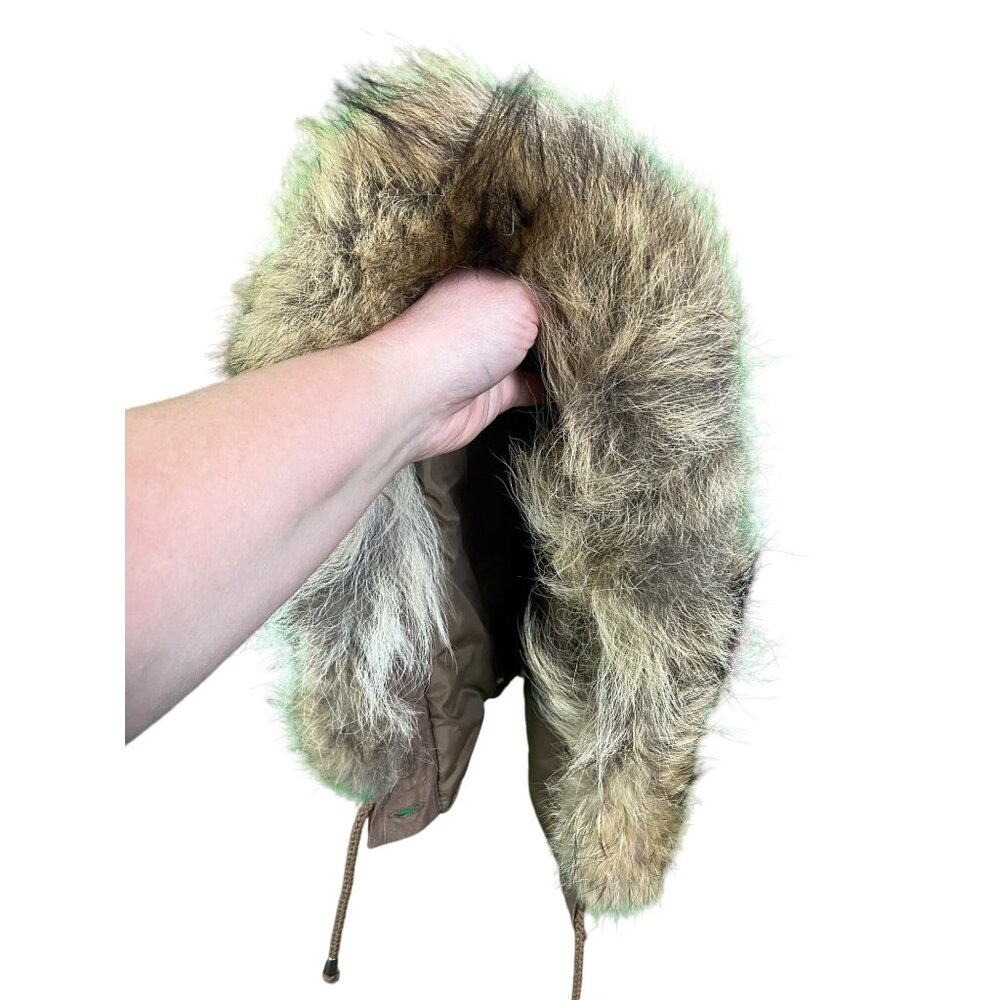 Bromley Womens Brown Moleskin Parka Coat Genuine Racoon Fur Hood Size 3X - Picture 13 of 16